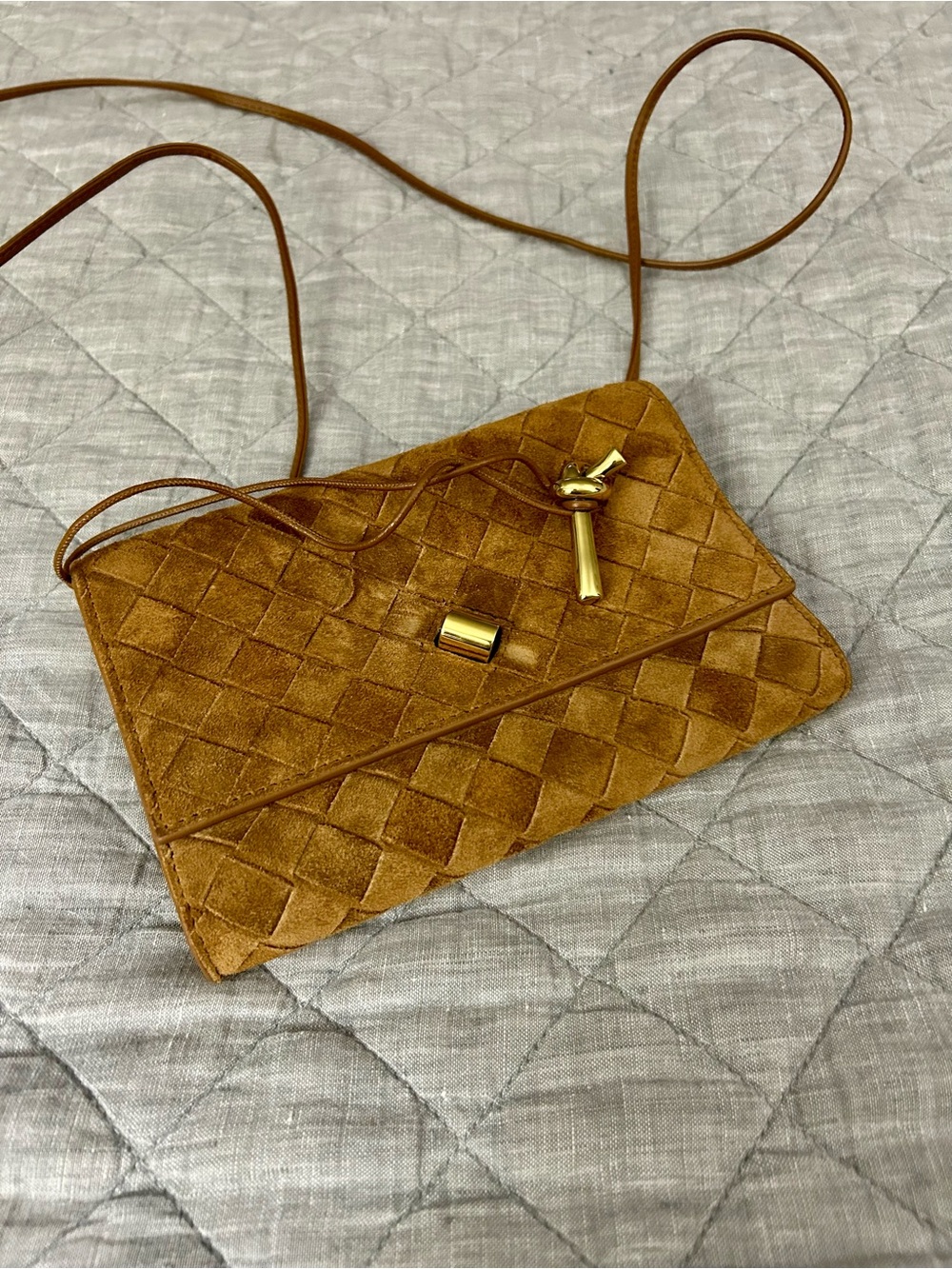 Bottega Veneta Andiamo Intrecciato Suede Crossbody Bag + Box & Dust Bag - Picture 7 of 16